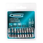 10 BITS PHILLIPS PH1 25MM X 1/4" PONTA MAGNETIZADA P/ PARAFUSADEIRA