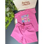 conjunto menina algodão rosa