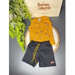 conjunto infantil menino regata mostarda
