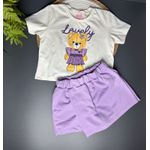 Conjunto infantil menina com short saia