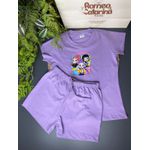 Conjunto infantil menina K-pop lavanda