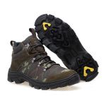 Kit Masculino Coturno Bota Adventure Tractor Camuflado e Cinto casual Oliva ROTA79