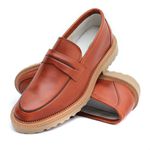 Sapato Masculino Loafer Viena Masculino em Couro Legítimo Tratorado Castor