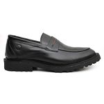Sapato Masculino Loafer Viena Masculino em Couro Legítimo Tratorado Preto