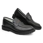Sapato Masculino Loafer Viena Masculino em Couro Legítimo Tratorado Preto