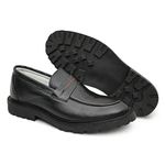 Sapato Masculino Loafer Viena Masculino em Couro Legítimo Tratorado Preto