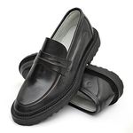 Sapato Masculino Loafer Viena Masculino em Couro Legítimo Tratorado Preto