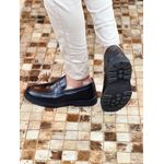 Sapato Masculino Loafer Viena Masculino em Couro Legítimo Tratorado Preto