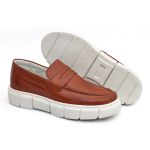 Sapato Masculino Couro Legítimo Sola Alta Bangkok Castor