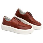 Sapato Masculino Couro Legítimo Sola Alta 6cm Everest Castor