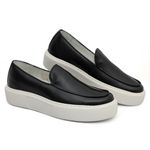 Sapato Masculino Couro Legítimo Sola Alta 6cm Everest Preto 2804
