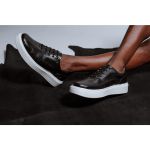 Sapato Masculino Couro Legítimo Sola Alta Chicago Black