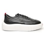 Tênis Masculino Casual Couro Legítimo Hong Kong Preto