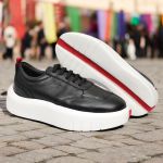 Tênis Masculino Casual Couro Legítimo Hong Kong Preto