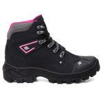 Bota Feminina Adventure Coturno Catpriime De Couro Com C.A Preto c/ rosa
