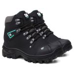 Bota Masculina Adventure Coturno Catpriime De Couro Com Ca Preto com verde