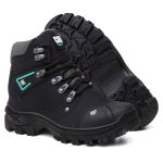 Bota Masculina Adventure Coturno Catpriime De Couro Com Ca Preto com verde