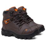 Bota Masculina Adventure Coturno Catpriime De Couro Com C.A Café com Laranja