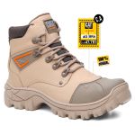 Bota Masculina Adventure Coturno Catpriime De Couro Com Ca Areia c/ Laranja
