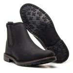 Botina Masculina Chelsea Casual Couro Legítimo Preto Carvão