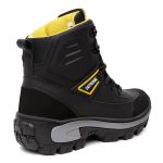 Bota Masculina Adventure Coturno Cano Alto Catpriime De Couro Com C.A Preto e Amarelo