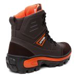 Bota Masculina Adventure Coturno Cano Alto Catpriime De Couro Com C.A Cafe Com Laranja