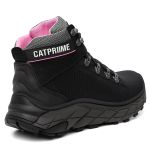 Bota Feminina Adventure Coturno Catpriime De Couro Com C.A Preto c/rosa