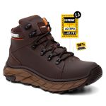 Bota Masculina Adventure Coturno Catpriime De Couro Com C.A Café c/ laranja
