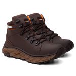 Bota Masculina Adventure Coturno Catpriime De Couro Com C.A Café c/ laranja