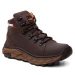 Bota Masculina Adventure Coturno Catpriime De Couro Com C.A Café c/ laranja