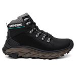 Bota Masculina Adventure Coturno Catpriime De Couro Com C.A Preto c/verde