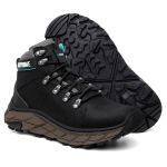 Bota Masculina Adventure Coturno Catpriime De Couro Com C.A Preto c/verde
