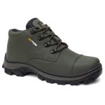 Tênis Coturno Masculina Adventure Catpriime De Couro Com C.A Verde Olívia