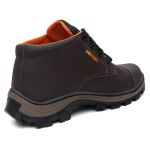 Tênis Coturno Masculina Adventure Catpriime De Couro Com C.A Café com Laranja