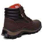 Botina Coturno Masculina Adventure Catpriime De Couro Com C.A Cafe Com Laranja 