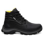 Botina Coturno Masculina Adventure Catpriime De Couro Com C.A Preto