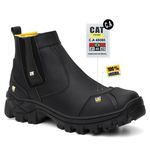 Botina Bico de PVC Coturno Masculina Adventure Catpriime De Couro Com C.A 