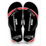 Chinela Boss Preta e Vermelha Importada Modelo Porsche Verão Super Macia Solado Eva Alta Qualidade