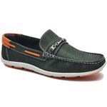 Mocassim Masculino em Couro Verde Militar 
