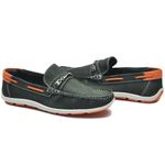 Mocassim Masculino em Couro Verde Militar 