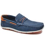 Mocassim Masculino em Couro Azul Marinho