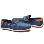 Mocassim Masculino em Couro Azul Marinho