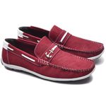 Mocassim Masculino em Couro Vinho Bordo