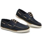 DOCKSIDE MASCULINO DE COURO NOBUCK AZUL MARINHO