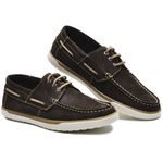 DOCKSIDE MASCULINO DE COURO NOBUCK MARROM