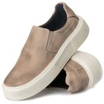 Sapato Masculino Couro Legítimo Sola Alta 6cm Everest Camurça Areia
