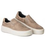 Sapato Masculino Couro Legítimo Sola Alta 6cm Everest Camurça Areia