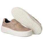 Sapato Masculino Couro Legítimo Sola Alta 6cm Everest Camurça Areia