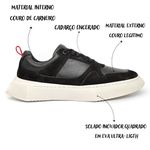 Tênis Masculino Casual Couro Legítimo Hollywood Preto