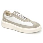 Tênis Masculino Casual Couro Legítimo Milan Off White